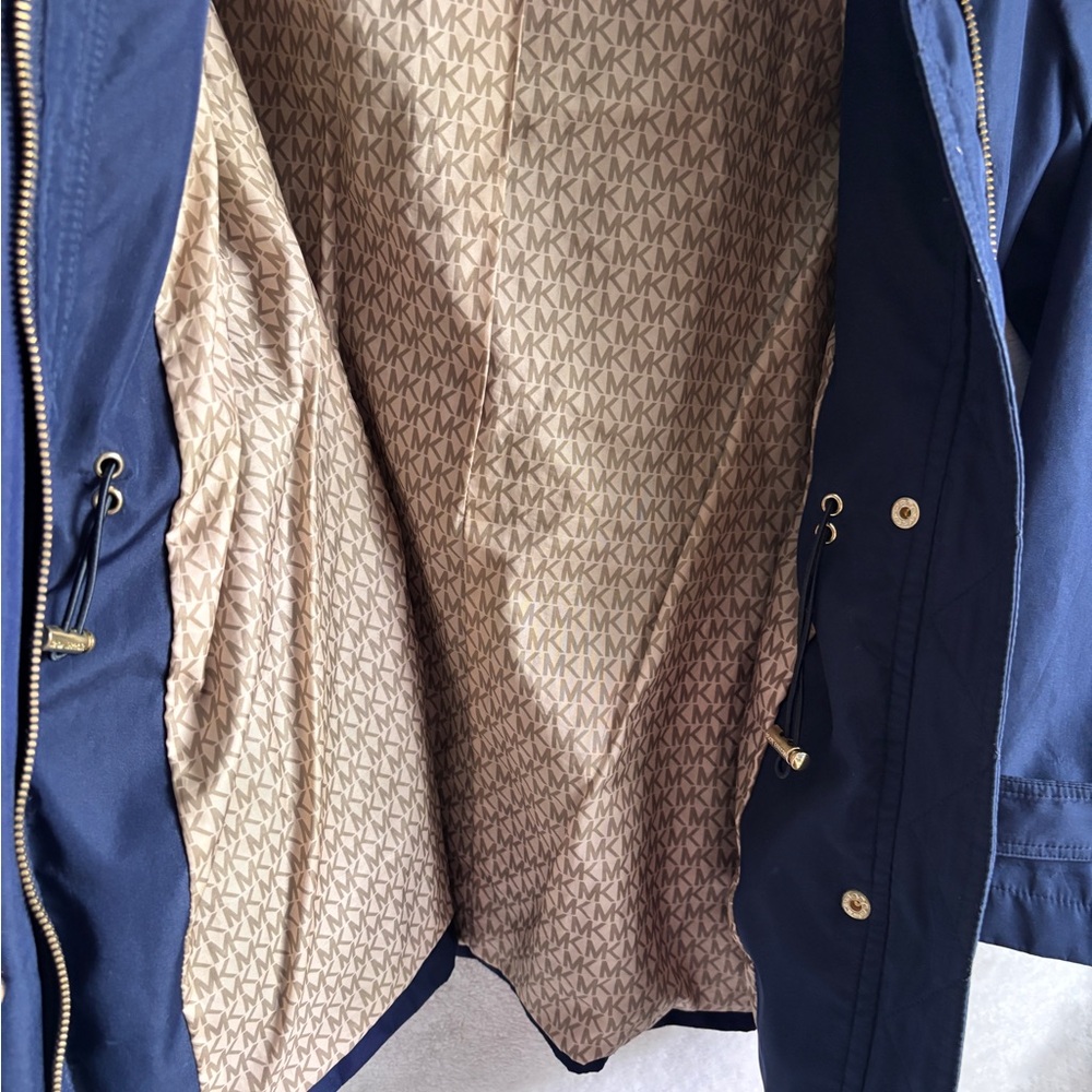 Michael Kors Navy Utility Jacket with Gold Details Women’s Sz XS - Picture 4 of 10